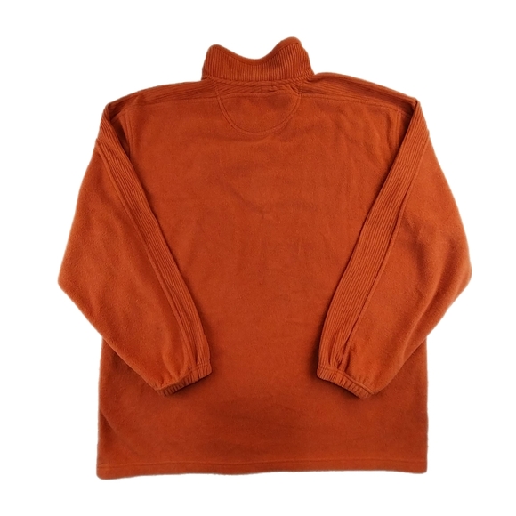 Architect Men's Size LRG Orange Quarter Zip High Neck Fleece Pullover Sweatshirt - Picture 5 of 7